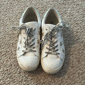 Corkys Cream Sneakers with Star Details